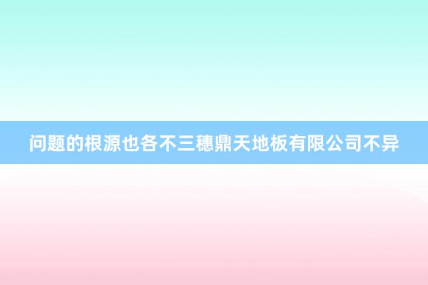 问题的根源也各不三穗鼎天地板有限公司不异