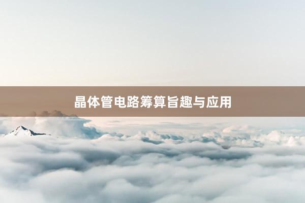 晶体管电路筹算旨趣与应用